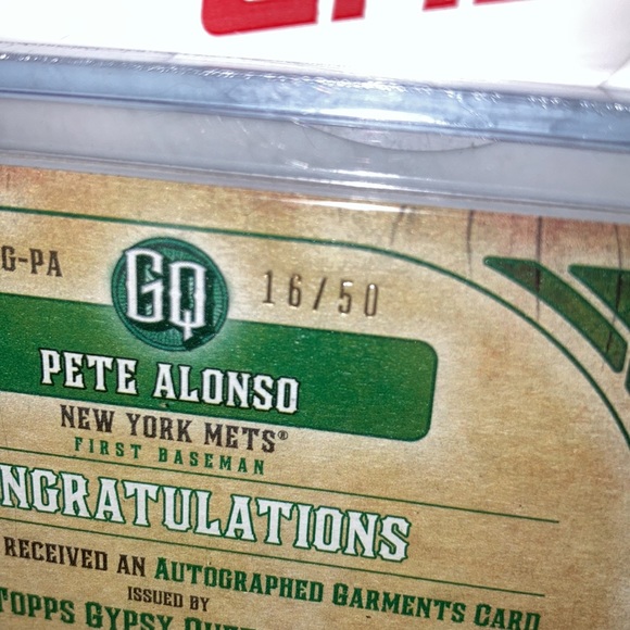 Pete Alonso autographed patch Numbered 16/50 trading card - Picture 3 of 3